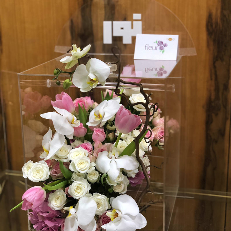 Mix Flowers With Acrylic Box
